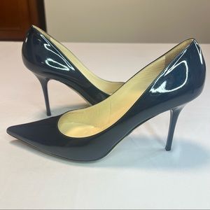 🍁SOLD🍁JIMMY CHOO | Black Patent Leather Pointed-Toe Pumps | Size 40 | ROMY 100